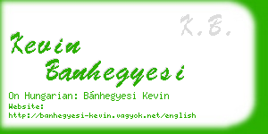 kevin banhegyesi business card