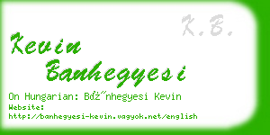 kevin banhegyesi business card